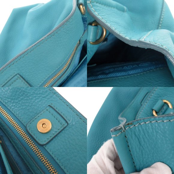 Prada BR4617 Leather Blue 2-Way Tote Bag/Shoulder Bag 0099 PRADA - Picture 10 of 10